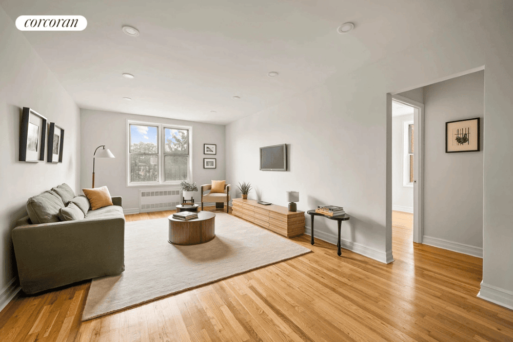 Brooklyn co-op with oversized living room and eat-in kitchen